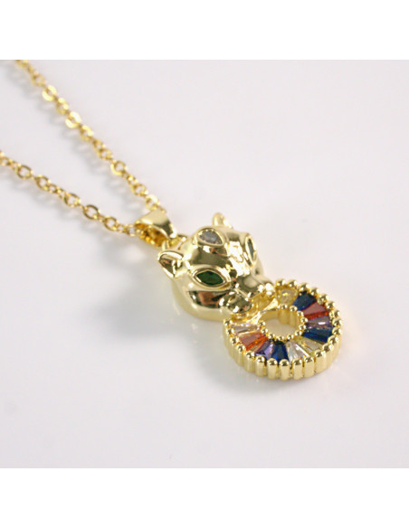 Naszyjnik ze stali chirurgicznej złoty KOT Lolita Akcesoria