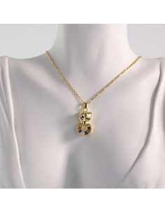 Naszyjnik ze stali chirurgicznej złoty KOT Lolita Akcesoria 2