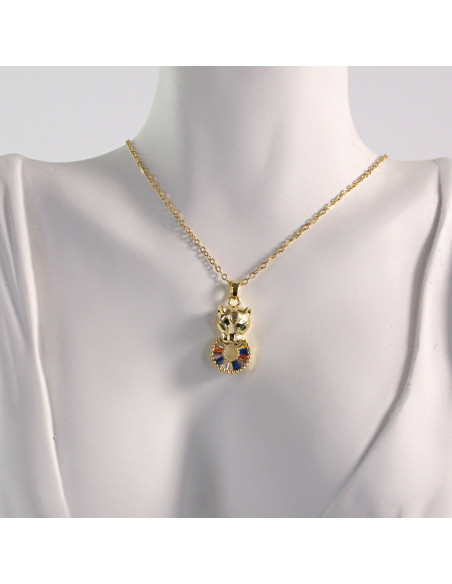 Naszyjnik ze stali chirurgicznej złoty KOT Lolita Akcesoria