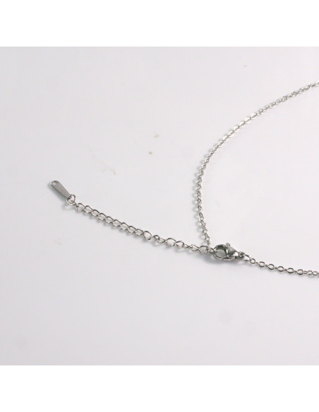 Naszyjnik ze stali chirurgicznej srebrny KLASYK niebieski Lolita Akcesoria