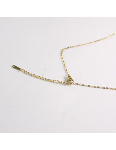 Naszyjnik ze stali chirurgicznej złoty KWIAT...