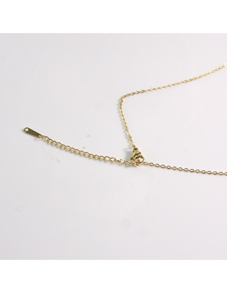 Naszyjnik ze stali chirurgicznej złoty KWIAT CRYSTAL Lolita Akcesoria