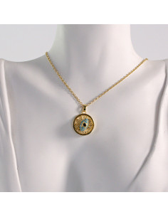 Naszyjnik ze stali chirurgicznej złoty OKO Lolita Akcesoria 2