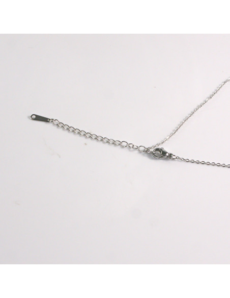 Naszyjnik ze stali chirurgicznej srebrny WINOGRONO różowy Lolita Akcesoria