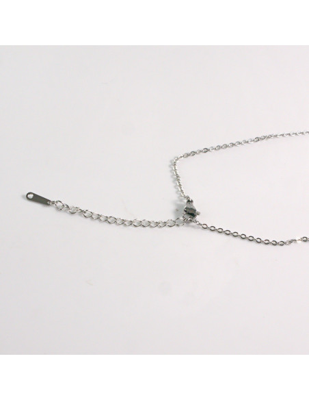 Naszyjnik ze stali chirurgicznej srebrny WINOGRONO zielony Lolita Akcesoria