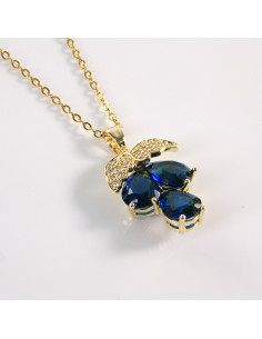 Naszyjnik ze stali chirurgicznej złoty WINOGRONO...