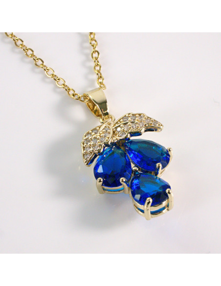 Naszyjnik ze stali chirurgicznej złoty WINOGRONO chabrowy Lolita Akcesoria