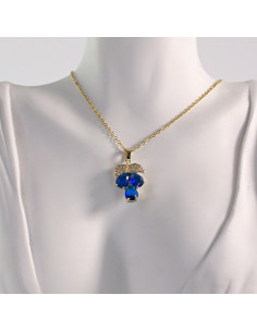 Naszyjnik ze stali chirurgicznej złoty WINOGRONO chabrowy... 2