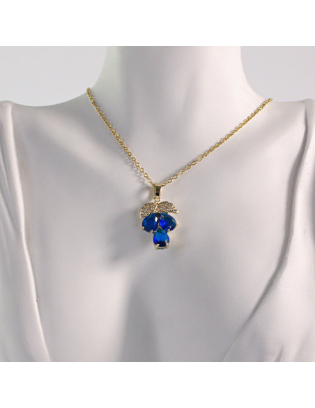 Naszyjnik ze stali chirurgicznej złoty WINOGRONO chabrowy Lolita Akcesoria