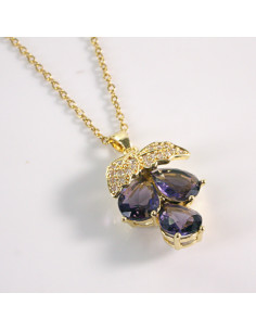 Naszyjnik ze stali chirurgicznej złoty WINOGRONO...