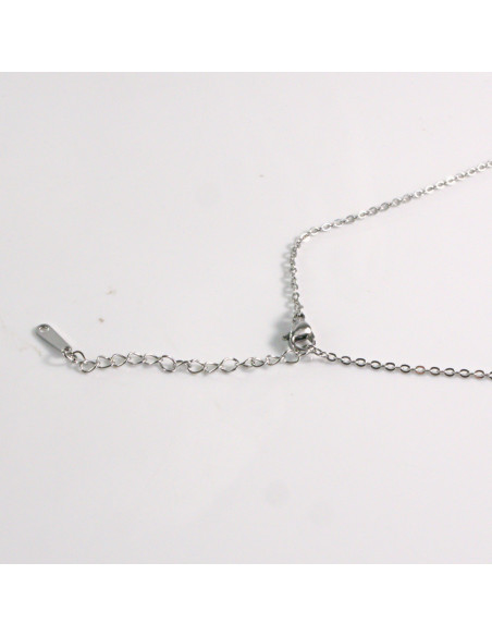 Naszyjnik ze stali chirurgicznej srebrny CZERWONY KRYSZTAŁ Lolita Akcesoria