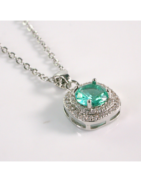 Naszyjnik ze stali chirurgicznej srebrny MORSKI KRYSZTAŁ Lolita Akcesoria