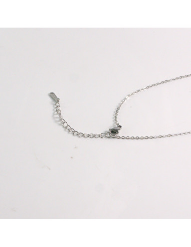 Naszyjnik ze stali chirurgicznej srebrny FIOLET...