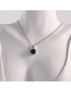 Naszyjnik ze stali chirurgicznej srebrny GRANAT KRYSZTAŁ... 2