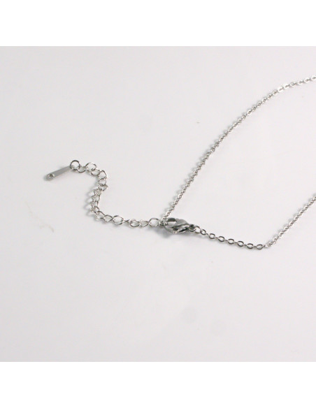 Naszyjnik ze stali chirurgicznej srebrny GRANAT KRYSZTAŁ Lolita Akcesoria