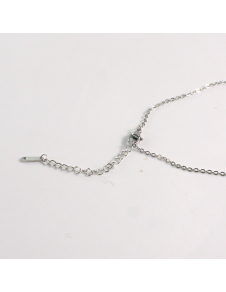 Naszyjnik ze stali chirurgicznej srebrny BŁĘKITNY KRYSZTAŁ Lolita Akcesoria