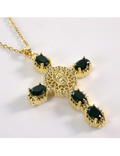 Naszyjnik ze stali chirurgicznej złoty KRZYŻ Lolita...