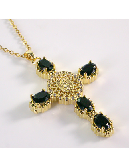 Naszyjnik ze stali chirurgicznej złoty KRZYŻ Lolita Akcesoria