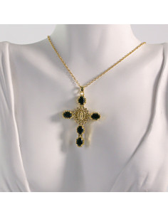 Naszyjnik ze stali chirurgicznej złoty KRZYŻ Lolita... 2