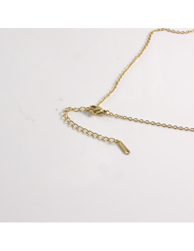 Naszyjnik ze stali chirurgicznej złoty KRZYŻ...