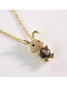 Naszyjnik ze stali chirurgicznej złoty KRÓLIK Z...