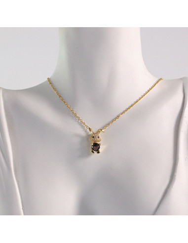 Naszyjnik ze stali chirurgicznej złoty KRÓLIK Z...