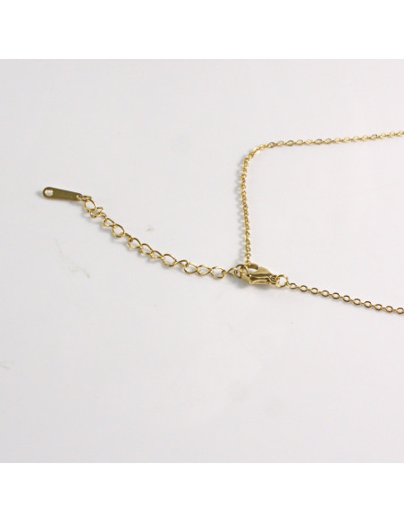 Naszyjnik ze stali chirurgicznej złoty KRÓLIK Z KRYSZTAŁEM Lolita Akcesoria