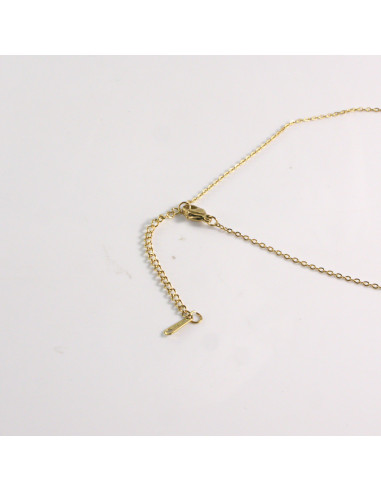 Naszyjnik ze stali chirurgicznej złoty ZIELONY...