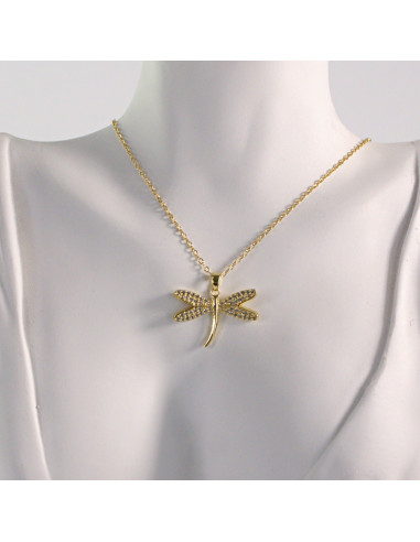 Naszyjnik ze stali chirurgicznej złoty WAŻKA...