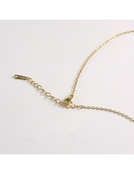 Naszyjnik ze stali chirurgicznej złoty CZERWONE SERCE Lolita Akcesoria