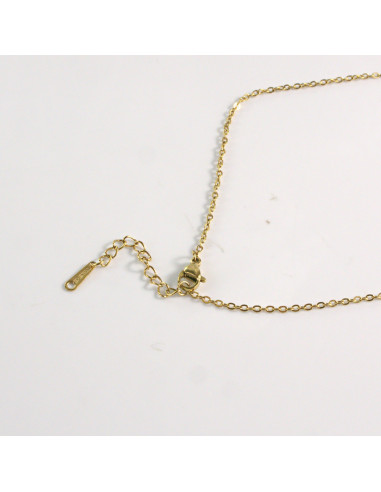 Naszyjnik ze stali chirurgicznej złoty RÓŻOWY...