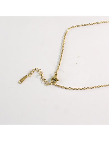 Naszyjnik ze stali chirurgicznej złoty RÓŻOWY TULIPAN  Lolita Akcesoria