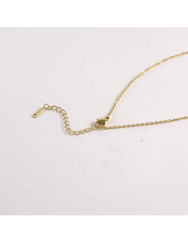 Naszyjnik ze stali chirurgicznej złoty KWIAT...