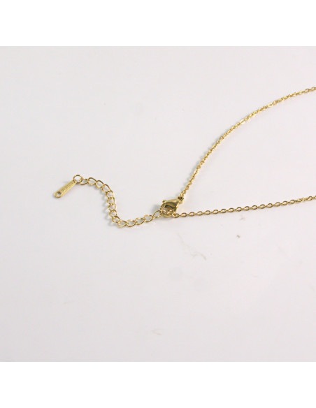 Naszyjnik ze stali chirurgicznej złoty KWIAT CYRKONIA  Lolita Akcesoria