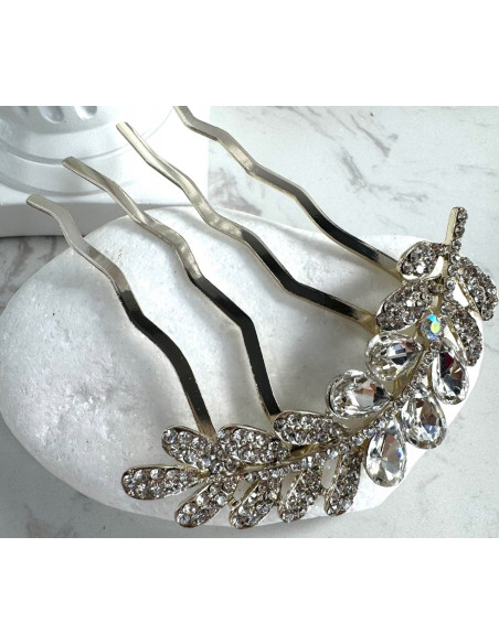 GRZEBIEŃ wsuwany do włosów wtykowy ozdobny KŁOS Lolita Akcesoria CRYSTAL