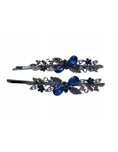 Wsuwka 2 KRYSZTAŁY I 3 KWIATKI GRANATOWE 2 SZT. Lolita...