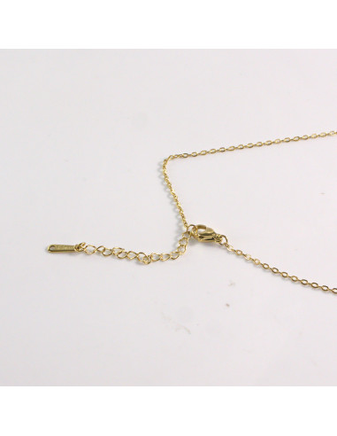 Naszyjnik ze stali chirurgicznej złoty ZIELONY...