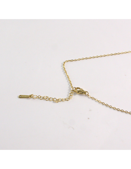 Naszyjnik ze stali chirurgicznej złoty ZIELONY KWIAT Lolita Akcesoria