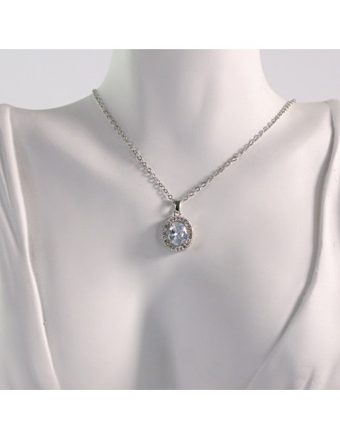 Naszyjnik ze stali chirurgicznej srebrny OWAL...