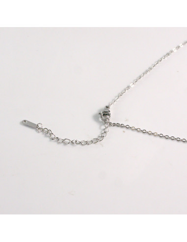 Naszyjnik ze stali chirurgicznej srebrny OWAL...