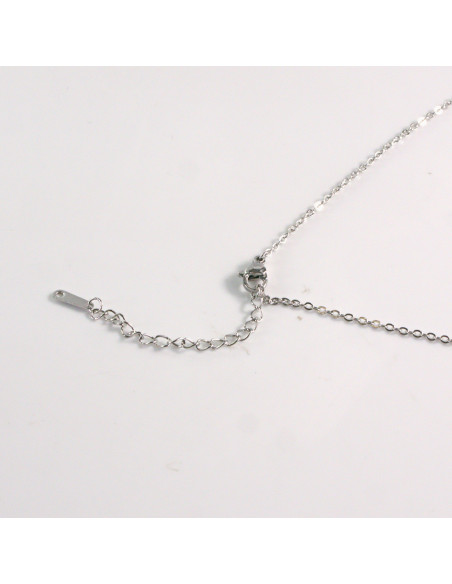 Naszyjnik ze stali chirurgicznej srebrny OWAL CRYSTAL Lolita Akcesoria