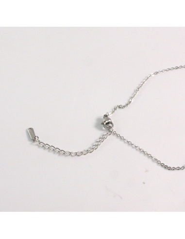 Naszyjnik ze stali chirurgicznej srebrny KWIAT...