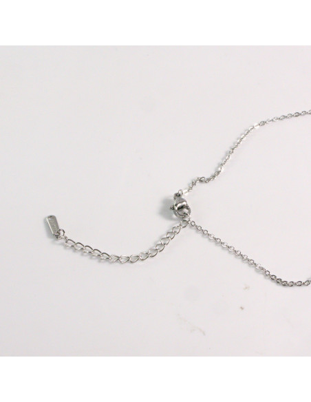 Naszyjnik ze stali chirurgicznej srebrny KWIAT CRYSTAL Lolita Akcesoria