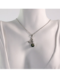 Naszyjnik ze stali chirurgicznej srebrny KRÓLIK CZARNY... 2