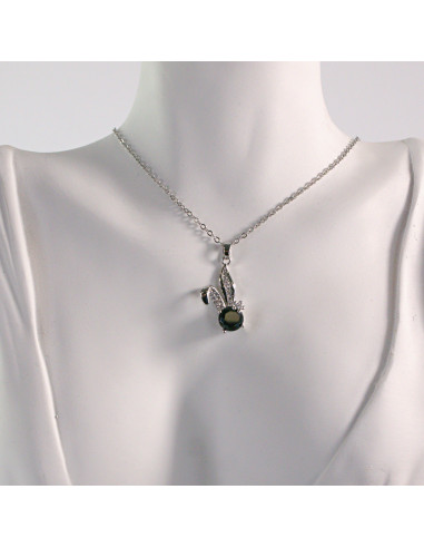 Naszyjnik ze stali chirurgicznej srebrny KRÓLIK...