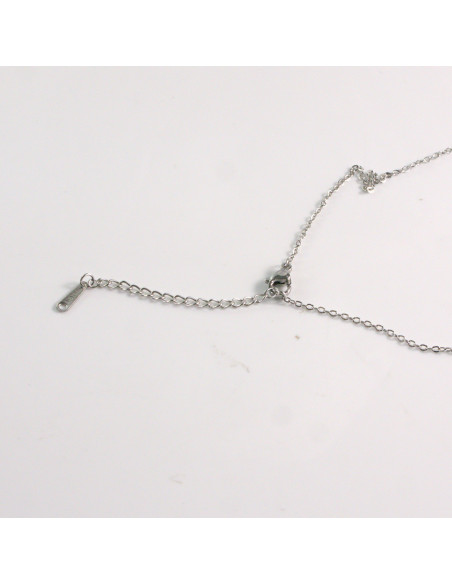 Naszyjnik ze stali chirurgicznej srebrny CYRKONIA WALEC Lolita Akcesoria