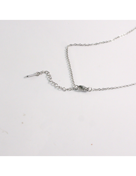 Naszyjnik ze stali chirurgicznej srebrny NIEBIESKI KAMIEŃ Lolita Akcesoria