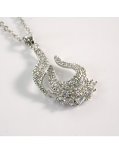 Naszyjnik ze stali chirurgicznej srebrny CYRKONIA Lolita...