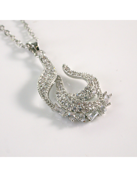 Naszyjnik ze stali chirurgicznej srebrny CYRKONIA Lolita Akcesoria