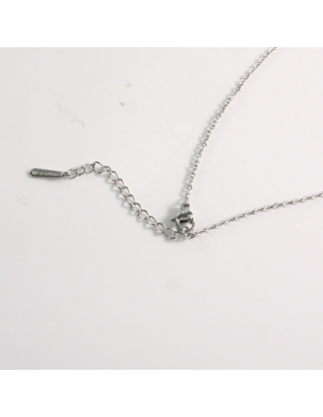 Naszyjnik ze stali chirurgicznej srebrny ŁABĘDZIE FIOLET Lolita Akcesoria